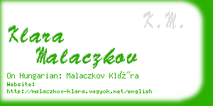 klara malaczkov business card